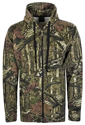 Image of RAIS Mens Jungle Camouflage Fishing Hunting Fleece Zip Hoodie Jacket Plus Sizes S-5XL
