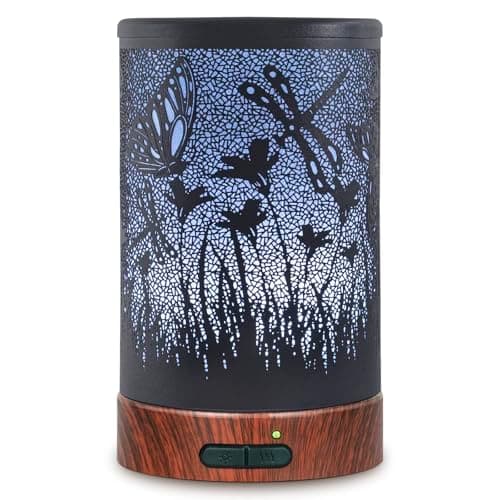 Image of Essential Oil Diffuser Electric Aromatherapy Aroma Mist Ultrasonic Diffusers for Fragrance Scented Oils Electronic Whisper Quiet with Auto Shut-Off 7 LED lgihts for Home Office (150ml Meadow)