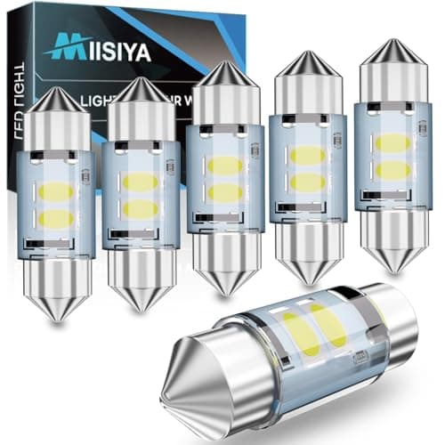 Image of Miisiya 28mm 29mm Festoon LED Car Bulb 12v C5W LED 9-18v Sun Visor LED Bulbs for Car Vanity Mirror LED Bulb for the Car Mirror(6PCS)