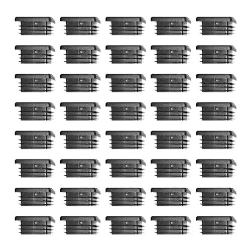 Image of 40mm x 40mm Black Plastic Plugs, Black Square Tube Covers, Inner End Caps for Chairs Desks Tables Foot Furniture Pipe, 40 Pcs