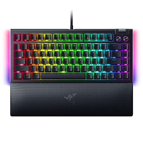 Image of Razer BlackWidow V4 75% - Hot-swappable Mechanical Gaming Keyboard (Compact 75 percentage Layout, 2-side Underglow, Multi-function Roller and Media Keys, Magnetic Plush Wrist Rest) US-Layout | Black