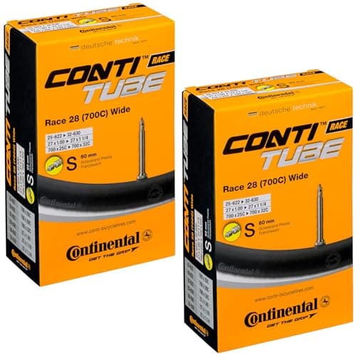 Image of Continental Race 28 700 x 25-32c Bike Inner Tubes with Presta 60mm Valve (Pair),Black