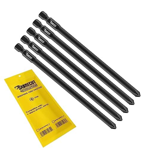 Image of 5 x SabreCut AFSC155PH2_5 155mm PH2 Autofeed Collated Drywall Screwdriver Gun Bit Single Ended Phillips No.2 Heavy Duty Compatible with Makita DFR551 XRF03