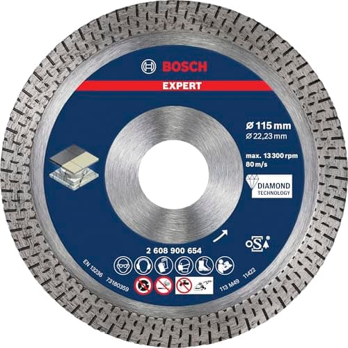 Image of Bosch 1x EXPERT HardCeramic Diamond Cutting Disc (for Hard tiles, Hard stone, Ø 115 mm, Professional Accessory Small Angle Grinder)