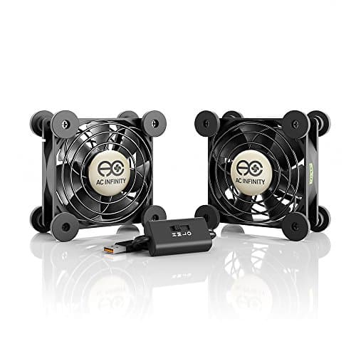 Image of AC Infinity MULTIFAN S5, Quiet Dual 80mm USB Fan, UL-Certified for Receiver DVR Playstation Xbox Computer Cabinet Cooling