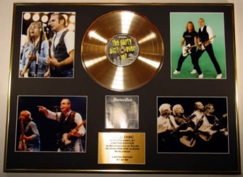 Image of STATUS QUO/GIGANTIC CD GOLD DISC/RECORD & PHOTO DISPLAY/LTD. EDITION/COA/THE PARTY AIN'T OVER YET
