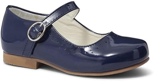 Image of Girls Spanish Style Shoes Mary Jane Shiny Patent Navy Size UK13 Child