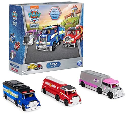 Image of Paw Patrol, True Metal Chase, Marshall and Skye Collectible Big Truck Pups Toy Trucks (Amazon Exclusive) 1:55-Scale, Kids’ Toys for Ages 3 and up
