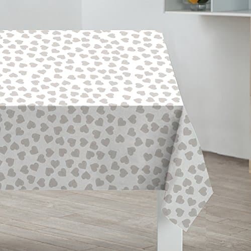 Image of Sabichi Wipe Clean Tablecloth - Easy to Clean Waterproof Table Cover for Dining Room, Garden, Kitchen, & Indoor/Outdoor Use - 132x178cm Table Cloth & Pvc Table Protector - Hearts Design