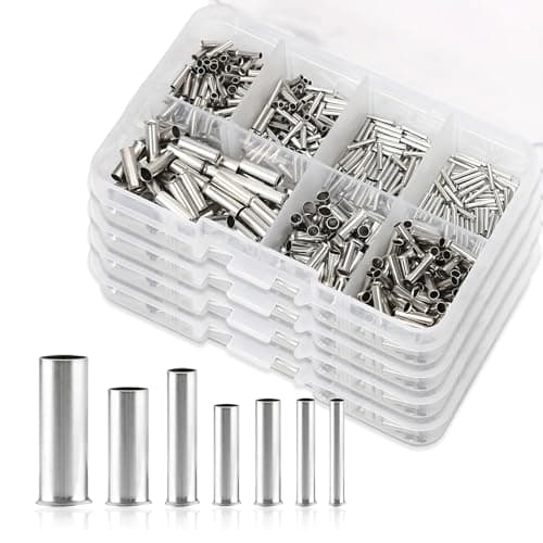 Image of 2400 Pcs Ferrule Crimping Wire Ferrules Kit, Non-Insulated Bootlace 7 Sizes Electrical Crimp Connectors Set for Wire Connection (with Portable Box)