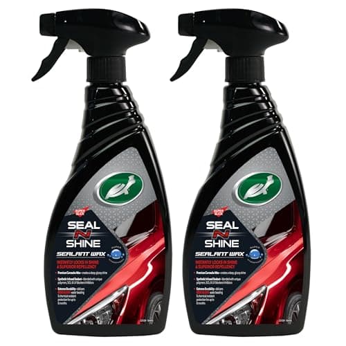 Image of Turtle Wax Seal & Shine Spray Wax Sealant - 500ml x 2 Pro Valeting & Detailing Car Care - Hydrophobic Synthetic Sealants with Carnauba Wax - High Gloss Mirror Shine, Streak-Free, Protection