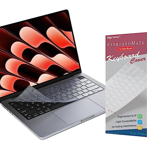 Image of Digi-Tatoo US English Layout Keyboard Cover Protector for Macbook Neo &MacBook Pro 14/16 Air 13/15 2026~2021(A3434 A3240 A3241 A3112 A3401 A3185 A3403 A3186 A3113 A3114 A2992 A2918 A2991 A2780),TPU