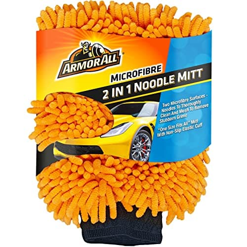 Image of Armor All 2 in 1 Microfibre Noodle Wash Mitt, Orange, Single, GAA40005EN