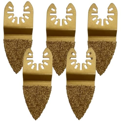 Image of 5 Pack - Carbide Finger Rasp Multi Tool Blades Cutter Saw Set Compatible with Dremel Fein Multimaster Makita Etc Oscillating