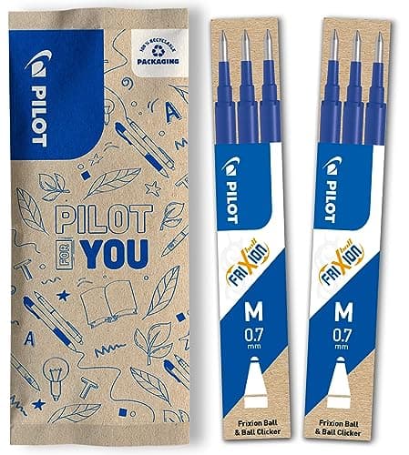 Image of PILOT - FriXion Ball & FriXion Clicker Ink Refills - Erasable 0.7mm Ink Refills - 6 x Blue Refills