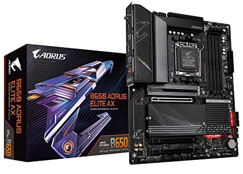 Image of Gigabyte B650 AORUS Elite AX (AM5/ LGA 1718/ AMD B650/ ATX/ 5-Year Warranty/ DDR5/ M.2/ PCIe 5.0/ USB 3.2 Gen2X2 Type-C/WiFi 6E/ 2.5GbE LAN/Q-Flash Plus/EZ-Latch/Gaming Motherboard)
