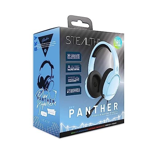 Image of STEALTH PANTHER Sky - Over Ear Gaming Headset PS4/PS5, XBOX, Switch, PC with Flexible Mic, 3.5mm Jack, 1.5m Cable, Lightweight, Comfortable and Durable