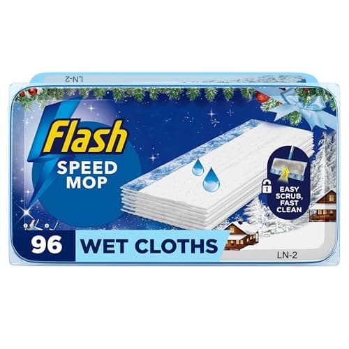 Image of Flash Speedmop Floor Cleaner Wet Cloth Alpine Escape Refills, 96ct (24x4) Cloths, Fast Easy & Hygienic, Multi-Surface