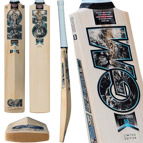 Image of GM | Ben Stokes Diamond Original English Willow Cricket Bat | DXM, ToeTek and NOW! | Size 5 Suitable for Players 150-157cm / 4' 11" - 5' 2" | Gunn & Moore
