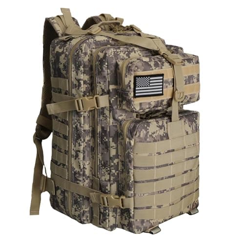 Image of WOLT | Tactical Backpack for Men 45L Military Backpack Large 3 Day Molle Assault Pack Rucking Backpack for Survival Hiking, Camouflage Khaki