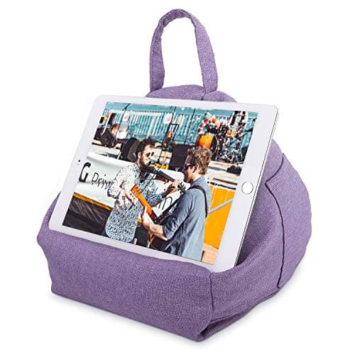 Image of MoKo Tablet Pillow Stand, Lap Cushion Holder for Phones Tablets Up to 12.9", Fits iPad Air 5 10.9, 10.2 10th 2022, Mini 6, Pro 12.9, Tab S9/S9+ - Light Purple