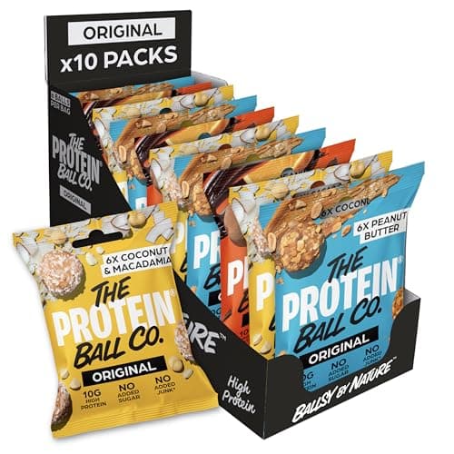 Image of The Protein Ball Co High Protein Bundle Protein Balls - Healthy Snacks Variety Box, Gluten-Free - No Added Sugar, Box of 10 Bags