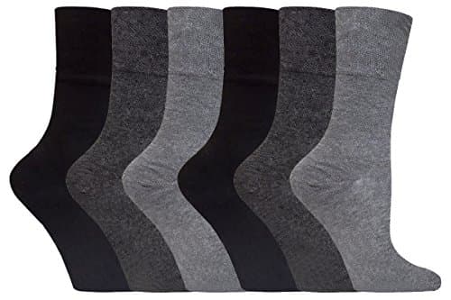 Image of Gentle Grip 6 Pairs Ladies Cotton No Elastic Socks 4-8 uk, 37-42 eur (4-8 uk, 37-42 eur, GG12)
