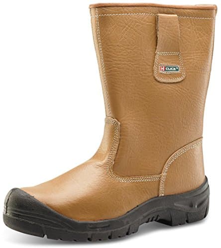 Image of B-Click Footwear Lined Rigger Safety Boots With Scuffcap, Tan, 10 UK (44 EU)