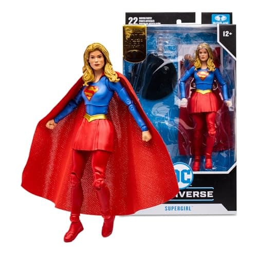 Image of McFarlane Toys DC Multiverse 7" Supergirl (Rebirth) Gold Label Figure - Incredibly Detailed Collectible with Ultra Articulation, Flight Stand, and Fabric Cape