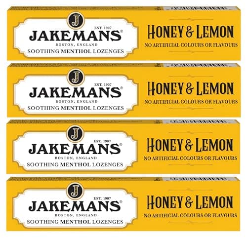 Image of 4x 41g Lozenges Jakeman Honey & Lemon Soothing Menthol Sweets – Bundled by GetInStyle Shop
