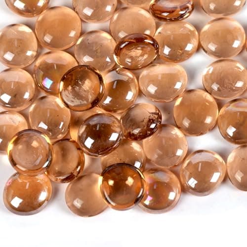 Image of Glass Marbles, Mini Flat Glass Beads~100 PCS for Vase Fillers, Floral Bottom Mancala Gems Pebbles Fish Tank Rocks for Table Aquarium,Home Decor Art Craft Supplies (Pink, 0.5 LB)