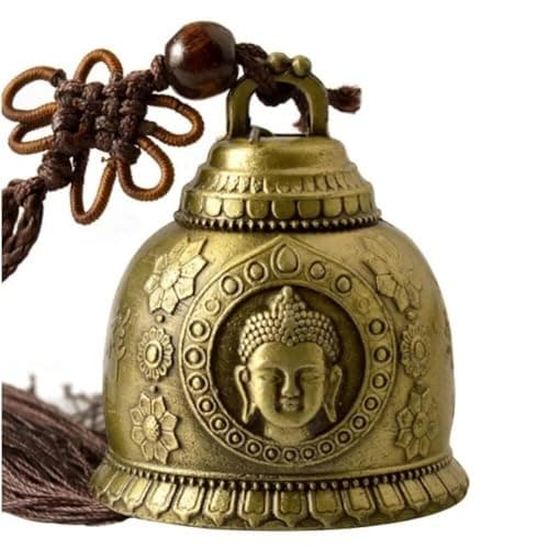 Image of Zghhc 1pc Feng Shui Buddhism Bell Religious Wind Bell Buddha Home Hanging Decoration Blessing for Luck Wind Chime Car Decor Crafts