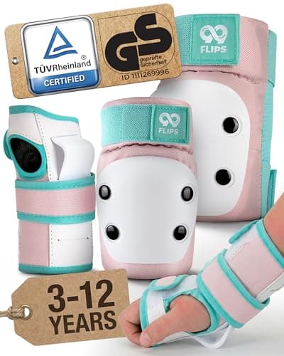 Image of 99FLIPS Kids Knee and Elbow Pads for Children - Knee Pads for Kids - Wrist Guards - - SLIDE - Size SM - CANDY PINK - Skateboard, Scooter & Inline Skates