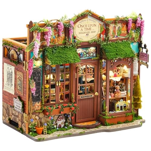 Image of Spilay Book Nook Kit for Adults, Fairy Tale House of Curiosities DIY Miniature House Kit with LED Light, Wooden DollHouse 3D Puzzle Unique Creative Crafts for Book Lovers (Christmas, Birthday)