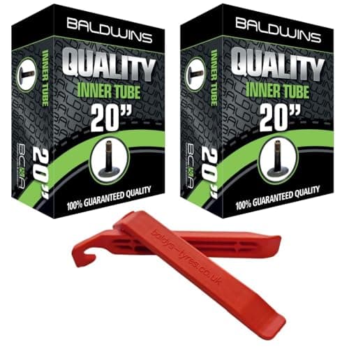 Image of Baldwins Bike Inner Tube 20 x 1.75 to 2.125 Schrader Valve & BALDY'S TYRE LEVER (Pack of 2)