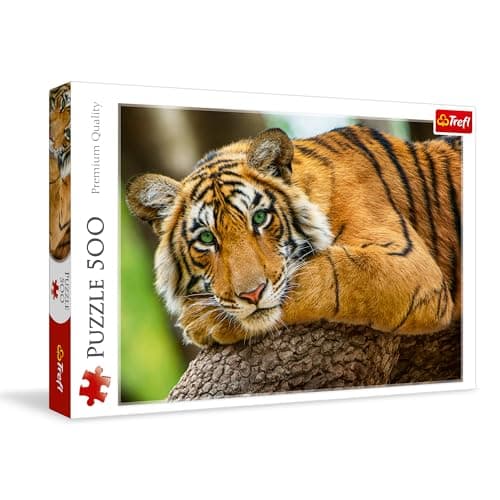 Image of Trefl Bengal Tiger - 500 Piece Jigsaw Puzzles for Adults & Children Aged 10+ - Safari Jungle Wildlife Animals Puzzle