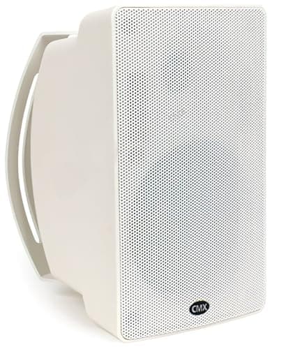 Image of CMX Audio WSK-440PW 2-Way Outdoor Wall Mount Loudspeaker, White; Weatherproof; Water-Resistant IP66 Rate; Line Input 100V/70V with 8 Ohm Bypass; 4.5" Polypropylene Woofer and 0.75" Silk Tweeter