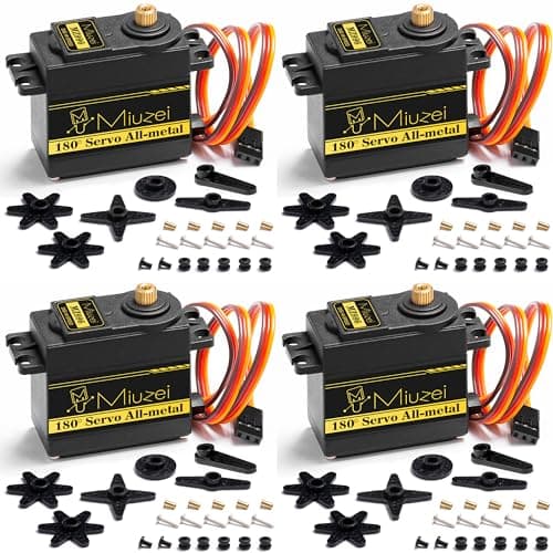Image of Miuzei 15KG Digital Servo Motor Metal Gear High Speed Torque Servo Motor for RC Car 1:8 1/10 12 Helicopter Airplane Car Boat Robot Arm Control (4pcs)