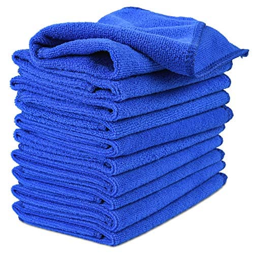 Image of URAQT Microfibre Cleaning Cloths, 10 Pack Car Cleaning Cloths, Two-layer Thickened Microfibre Towels, Lint Free Super Absorbent Cleaning Towel for Household and Car Washing, Drying, Detailing, 30x30cm