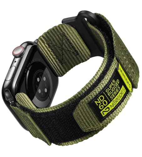 Image of Nereides Compatible with Apple Watch Straps Series 11 10 9 8 7 6 5 4 SE 3/2/1 Ultra 3/2/1, Nylon Sport Replacement Band for iWatch Strap 46mm 45mm 44mm 49mm (XL, Green)