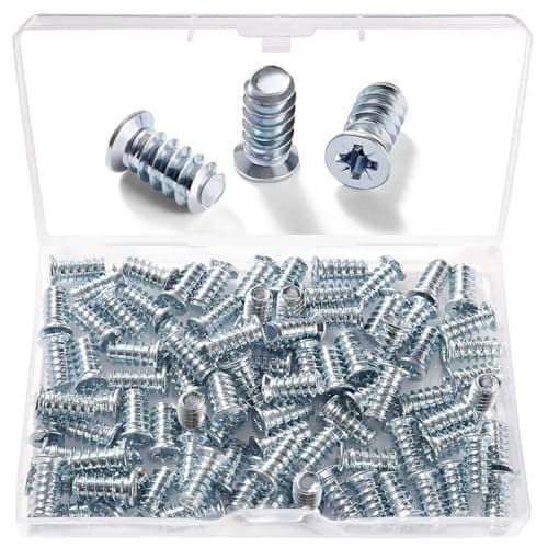 Image of VooGenzek 90 PCS M6.3 * 13 mm Euro Screws, Countersunk Head, Silver Steel, Galvanised Surface, 6.3 mm Aperture, For Drawer Rails, Kitchen Cabinets, Doors, Wardrobes, Cupboard Hinges