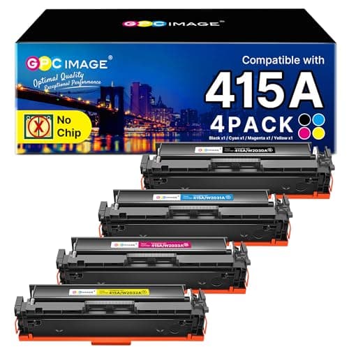 Image of GPC Image 415A Toner Compatible for HP 415A Toner Cartridge Multipack for HP Color Laserjet Pro MFP M479dw M479fdw M479fdn M479fnw M479 M454dn M454dw, W2030A W2031A W2032A W2033A (BK/C/M/Y, 4-Pack)
