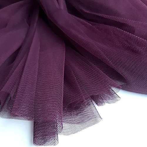 Image of Plum Grape Purple Soft Tulle Dress Fabric 150cm Wide - Excellent Drape