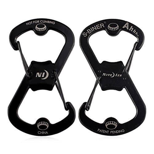 Image of Nite Ize SBO-03-01 Stainless Steel S-Biner Ahhh Multifunction Carabiner Keychain - Black