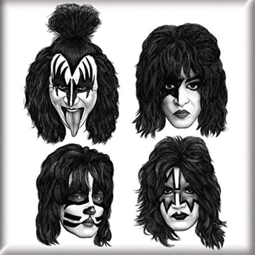 Image of KISS Fridge Magnet: Graphite Faces