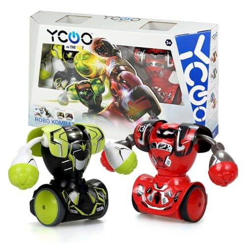 Image of SilverLit Robo Kombat Twin pack | Pack of Two Fighting Robots | Lights and Punching Sound Effects | Remote Control Toy - Ultimate Battling Robots for Boys and Girls ages 5+