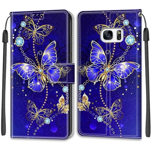 Image of for Samsung Galaxy S7 Edge Phone Case, Magnetic Closure Card Slots Kickstand Premium PU Leather Flip Wallet Case for Samsung Galaxy S7 Edge