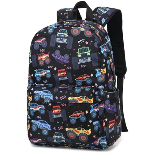 Image of CAMTOP Preschool Backpack for Kids Boys Girls Toddler Backpack Kindergarten School Bookbags for Age 3-8, Monster Truck, M, Preschool Backpack for Kids Boys