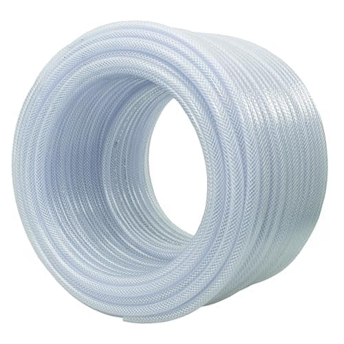 Image of 10mm x 13.2mm Clear Braided PVC Pipe/tubing, (3m Length) for Oil,Gas,a,Fuel Oil,Bursting Point 30bar,Temp -20 to +60