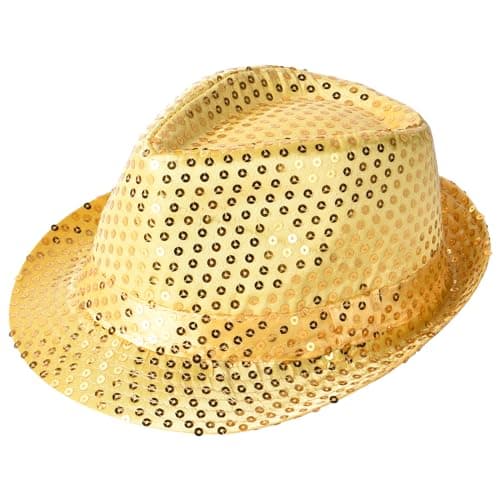 Image of Aomig Sequin Hat, Glitter Jazz Caps for Adult, Sequin Fedora Hat for Party, Hip-Hop Sequin Hat Fancy Dress, Shiny Disco Hat for Hen Party Night Jazz Dancers Gangsters Rapper Cowboy Mardi Gras Silver